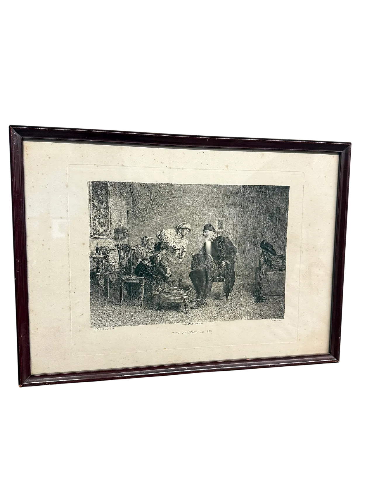 Incisione di Celestino Turletti. Ben arrivato Lo Zio, '800 12