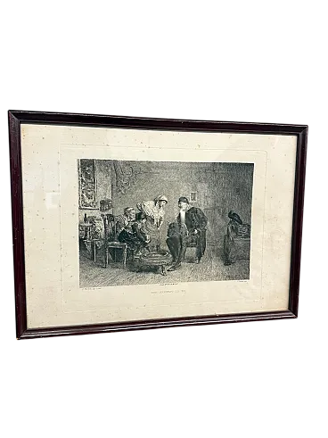 Incisione di Celestino Turletti. Ben arrivato Lo Zio, '800