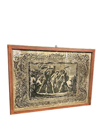 Etching of the flagellation of Christ, 16th century