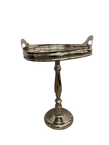 Tavolinetto vassoio, da nave, in metallo cromato, anni '30