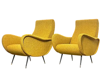 Coppia di poltrone Lady stile Marco Zanuso, anni '50