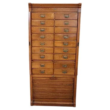 oak office chest of drawers, 1920s