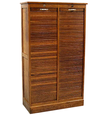 Classificatore serranda schedario archivio in rovere, primo '900