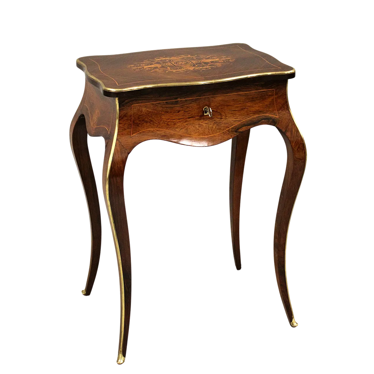 Tavolino in palissandro intarsiato Napoleone III '800 13