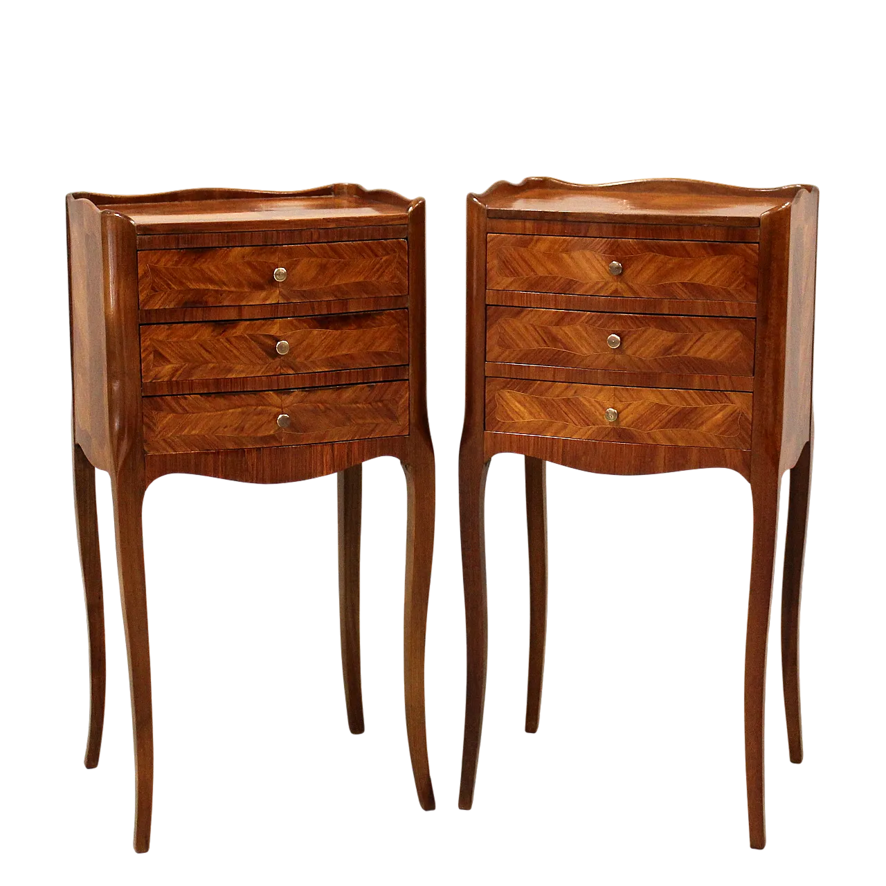 Coppia comodini intarsiati Napoleone III inizio '900 12