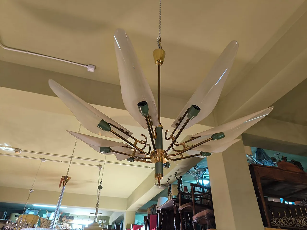 Lampadario Sputnik in vetro, anni '60 2