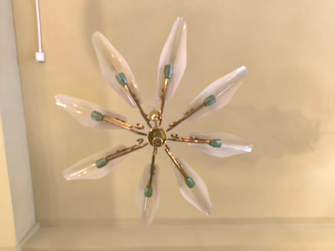 Lampadario Sputnik in vetro, anni '60 4