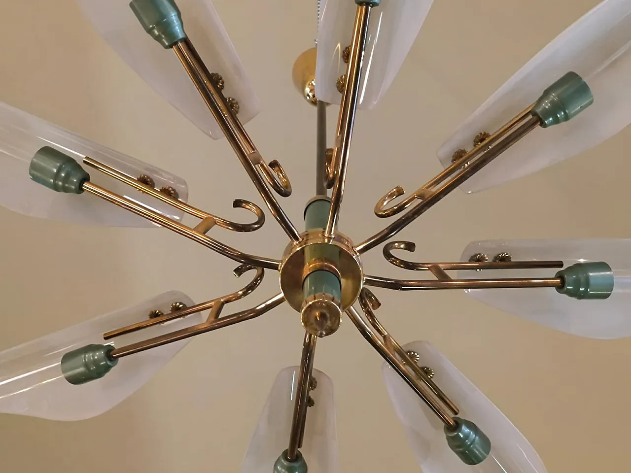 Lampadario Sputnik in vetro, anni '60 6