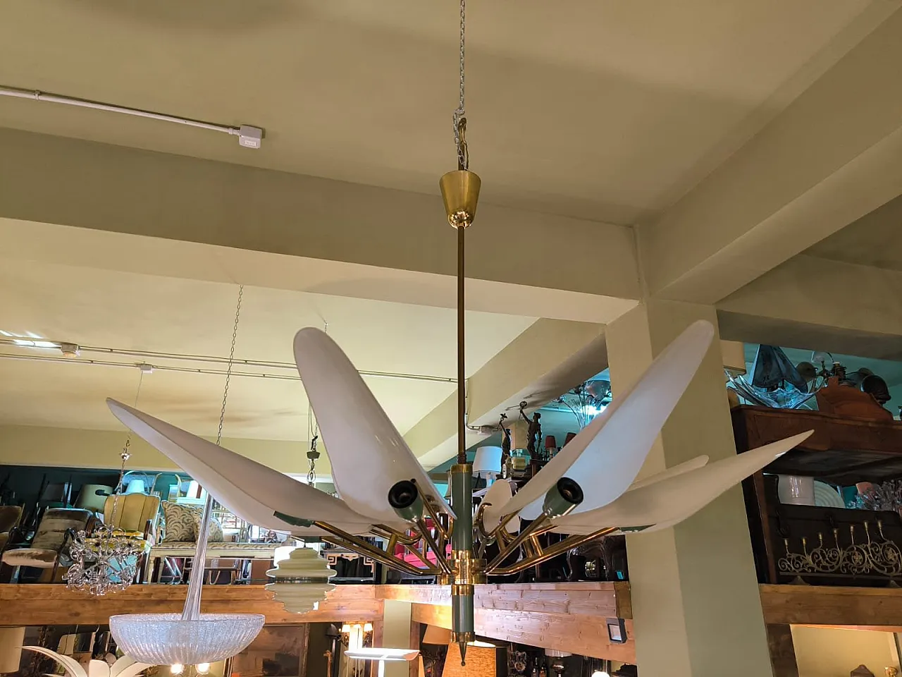 Lampadario Sputnik in vetro, anni '60 7