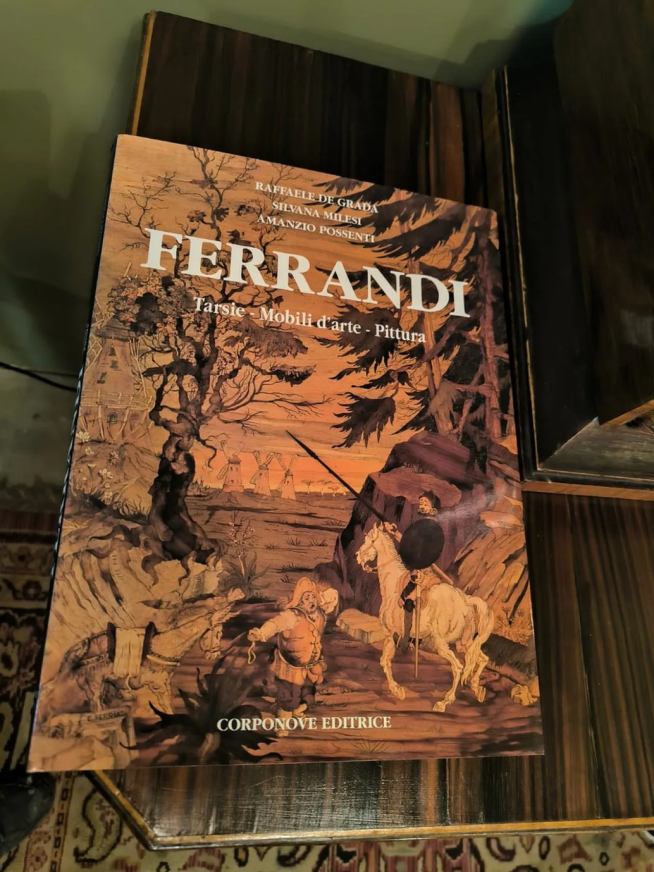 Cornelio Ferrandi, mobile bar intarsiato a mano, anni '60 10