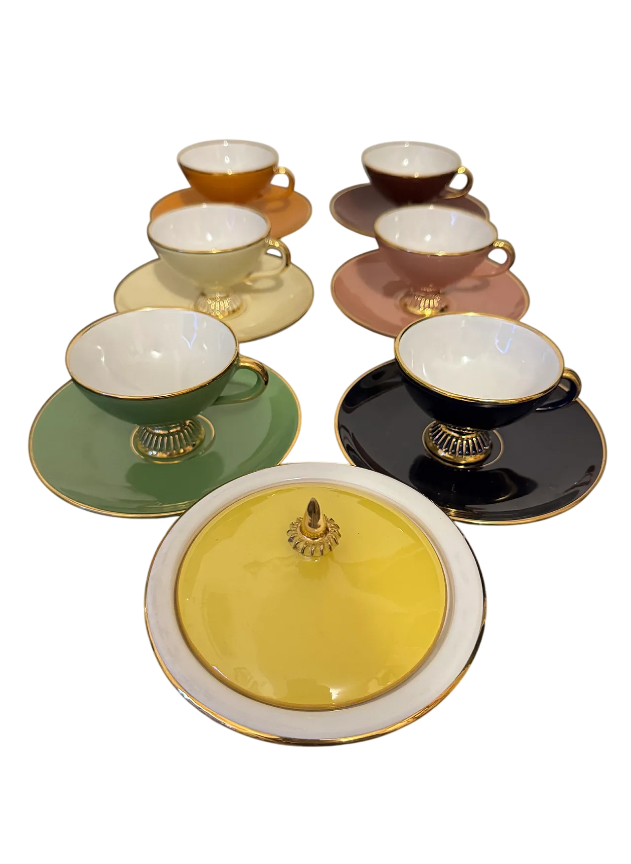 Servizio te' e caffe' ceramica stile Art Deco anni '50 14