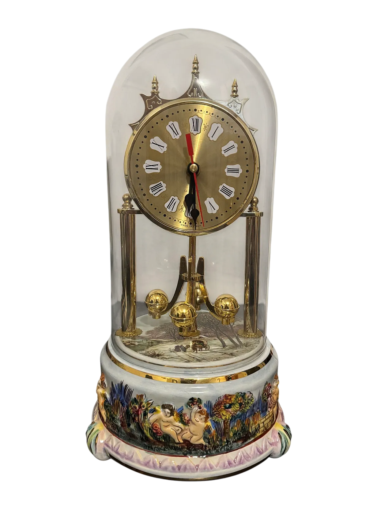 Capodimonte porcelain clock, 70s 9