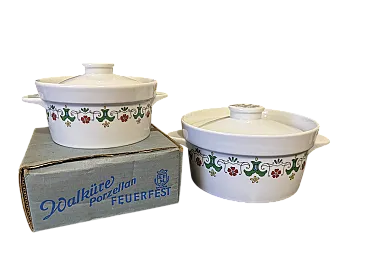 Coppia di casseruole in porcellana tedesca Walküre, anni '70