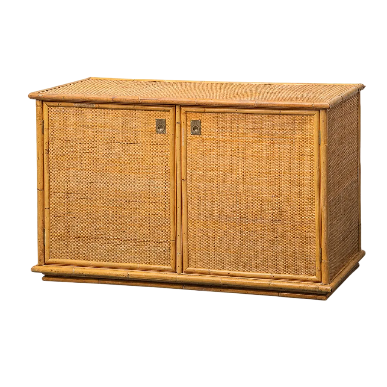 Sideboard cabinet in wood and bamboo, 1970s 14