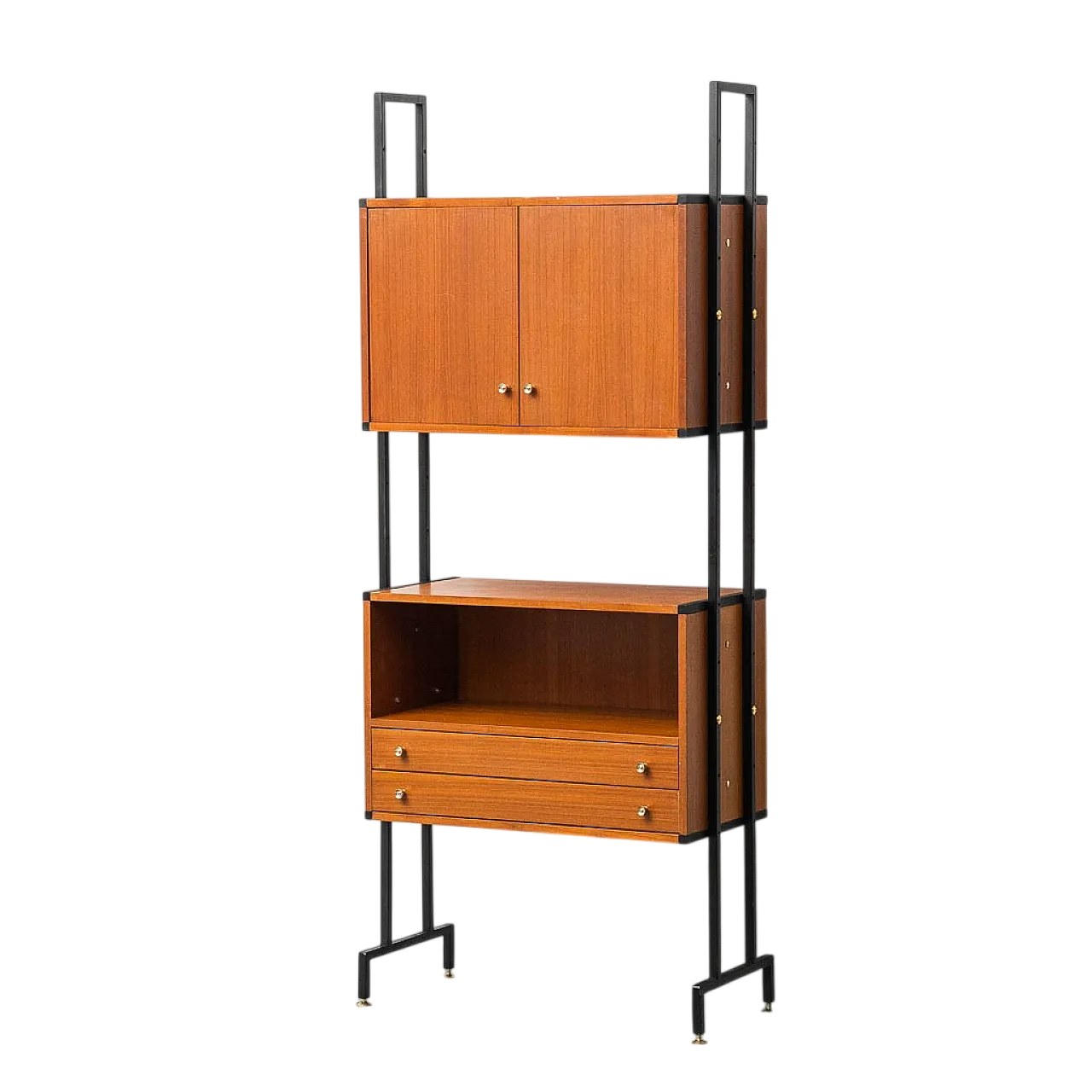 AV bookcase Teak and metal furnishings, 1960s 10