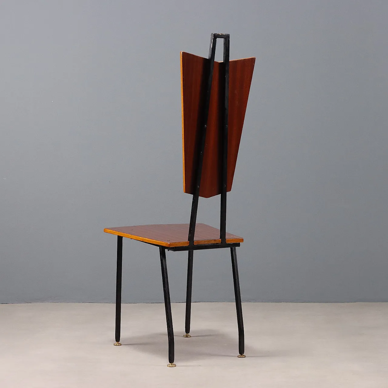 Sedia in metallo laccato con seduta e schienale in multistrato, '900 8