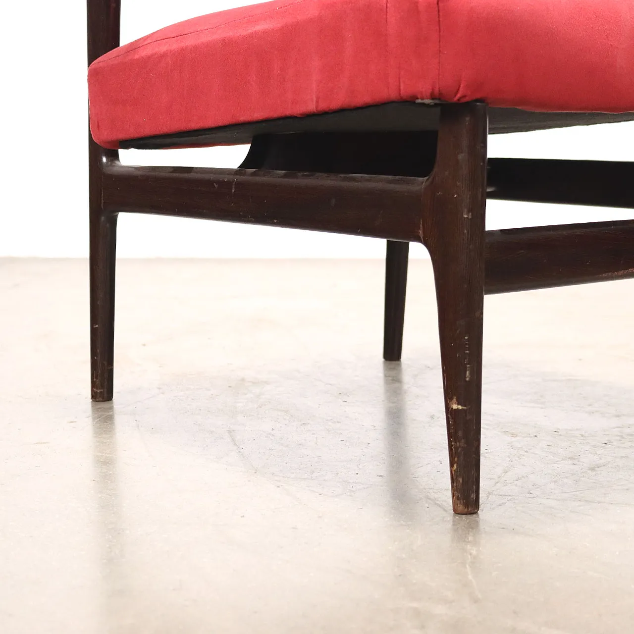 Pair of wooden and fabric armchairs, mid-20th century 5