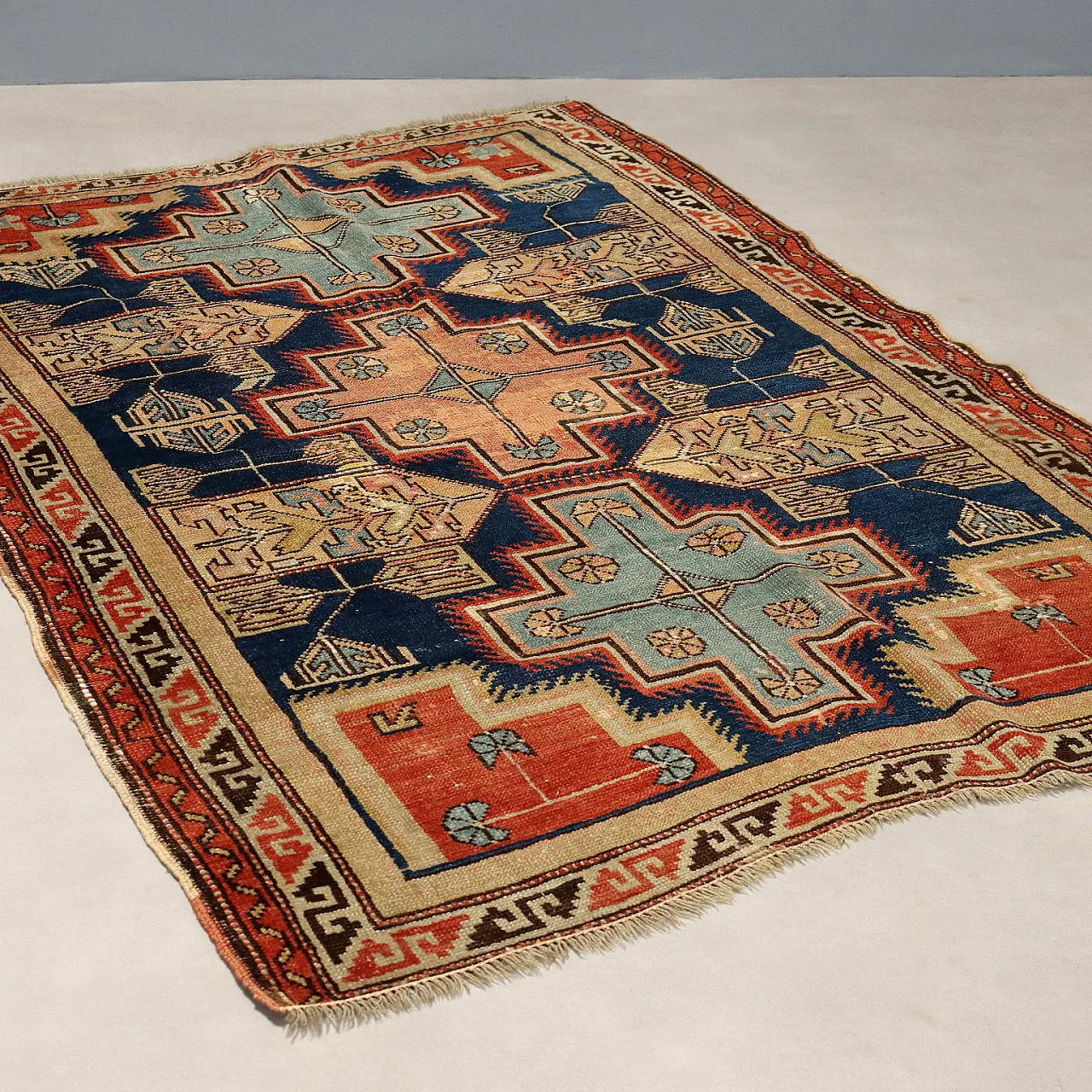 Kazak wool rug, fine knot, handmade, 20th century 1