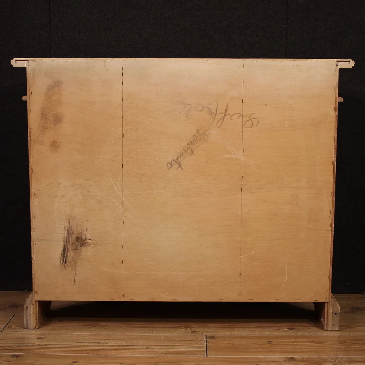 Credenza italiana laccata, dipinta e dorata, '900 6