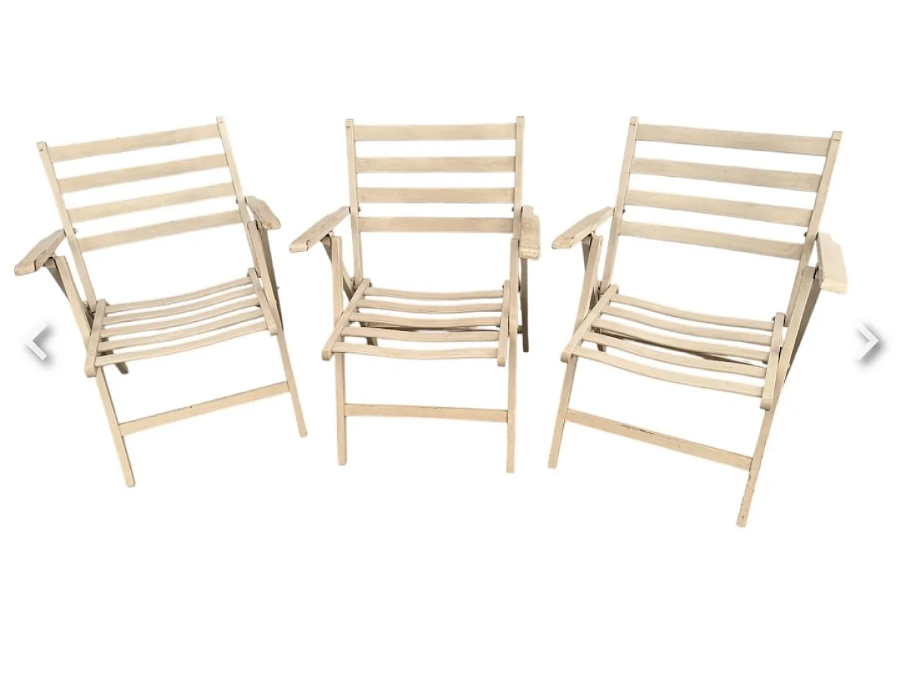 3 Folding outdoor armchairs, 1960s 1