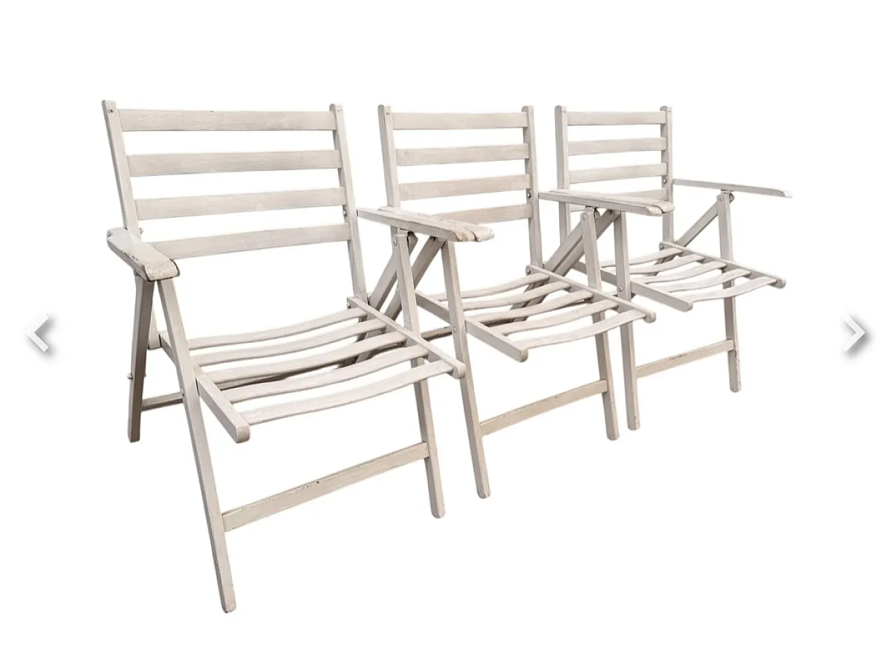 3 Folding outdoor armchairs, 1960s 5