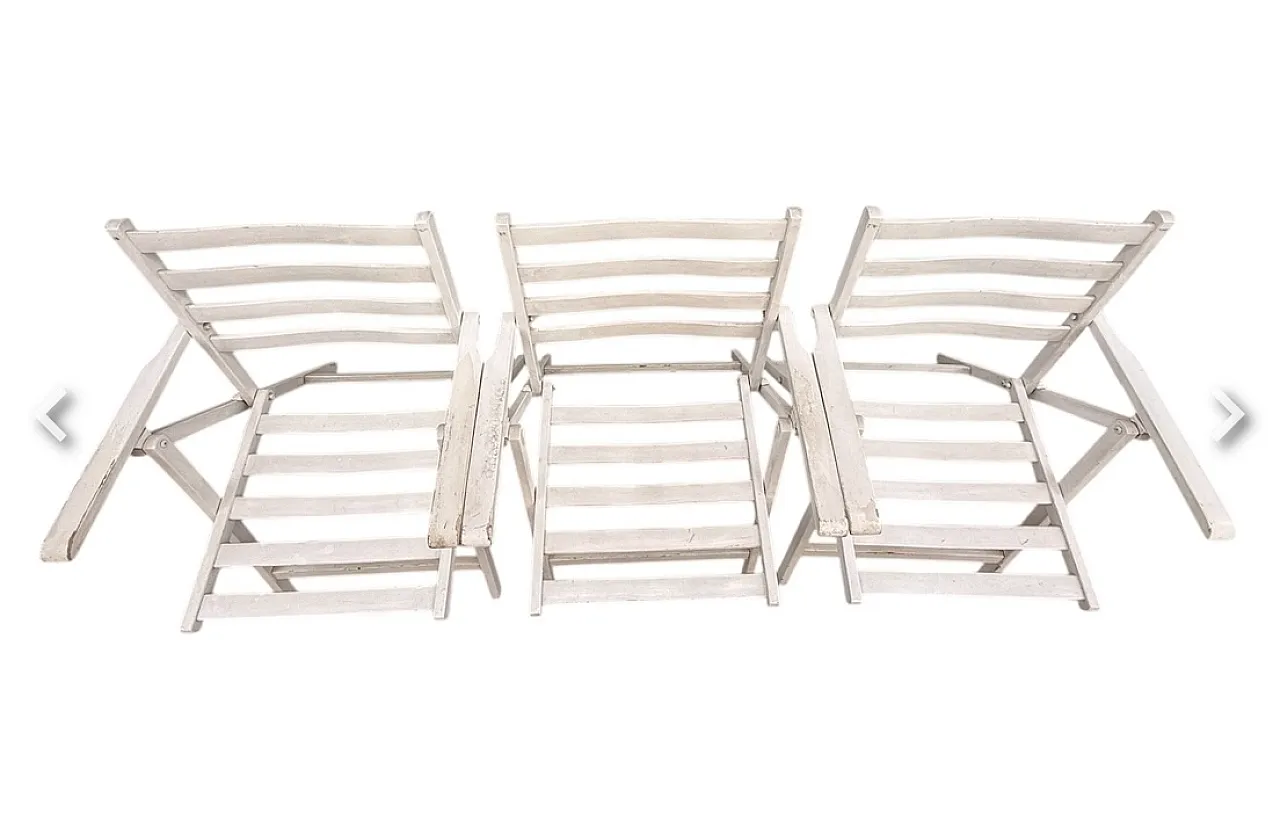 3 Folding outdoor armchairs, 1960s 6