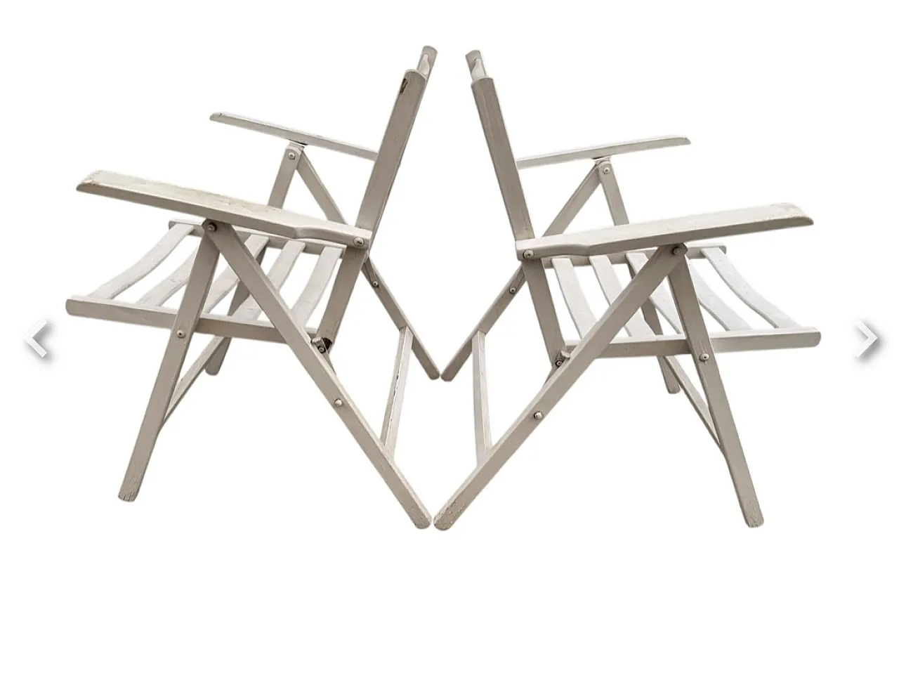 3 Folding outdoor armchairs, 1960s 7