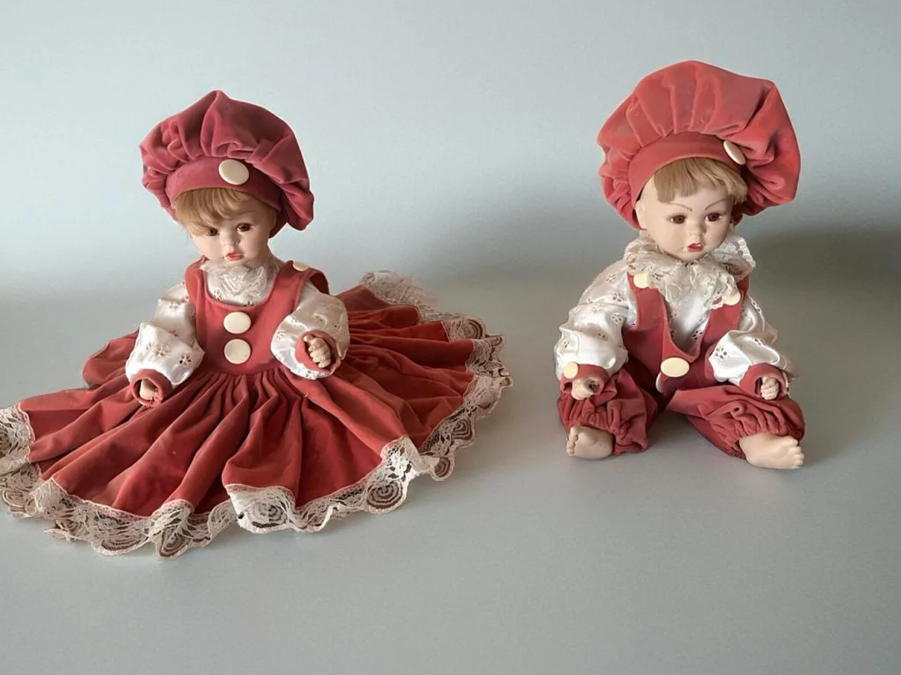 Pair of porcelain dolls, 1990s 1