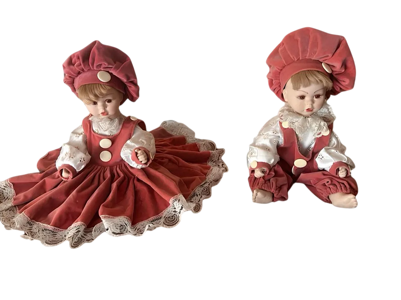 Pair of porcelain dolls, 1990s 6