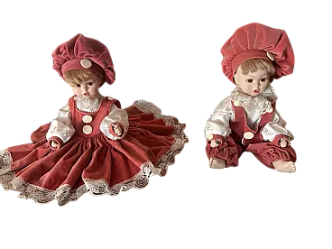 Pair of porcelain dolls, 1990s