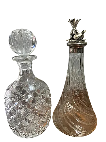 Pair of crystal jugs, 1990s