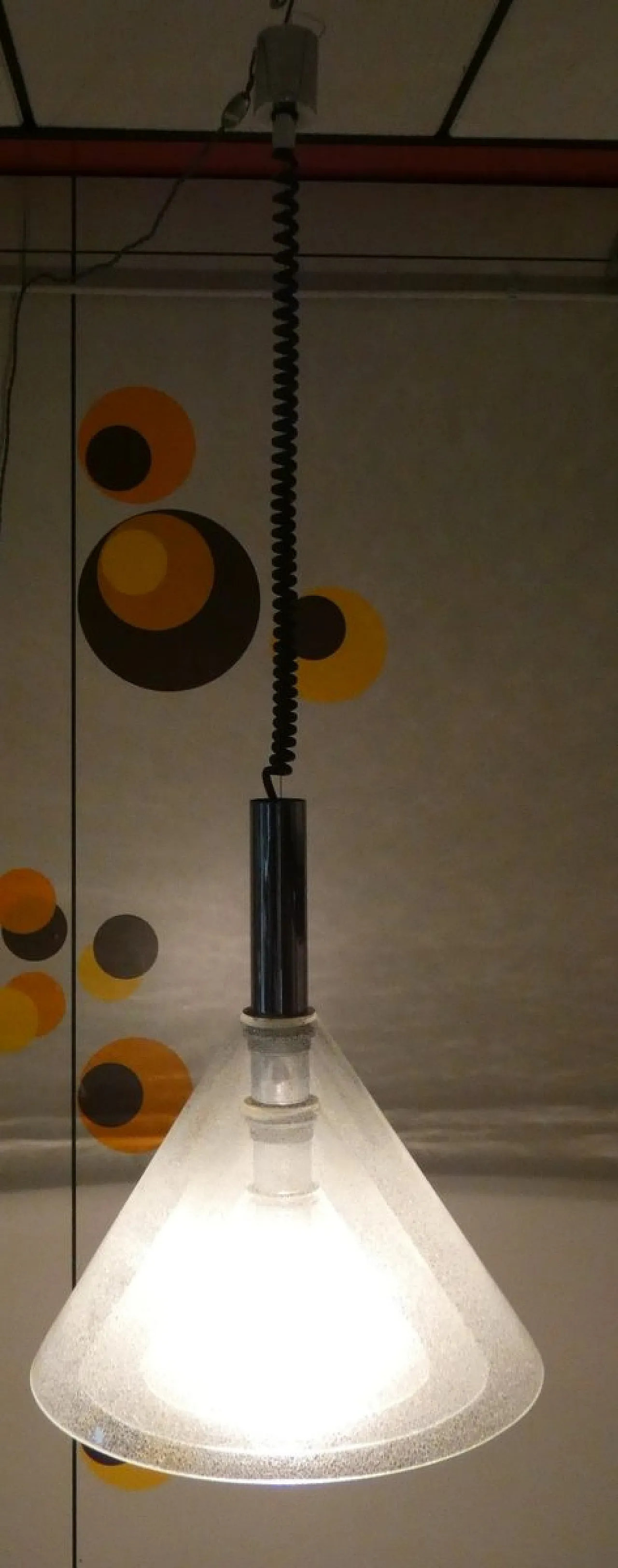 LS 174 Lampada a sospensione attribuita a Carlo Nason per Mazzega, 1970 4