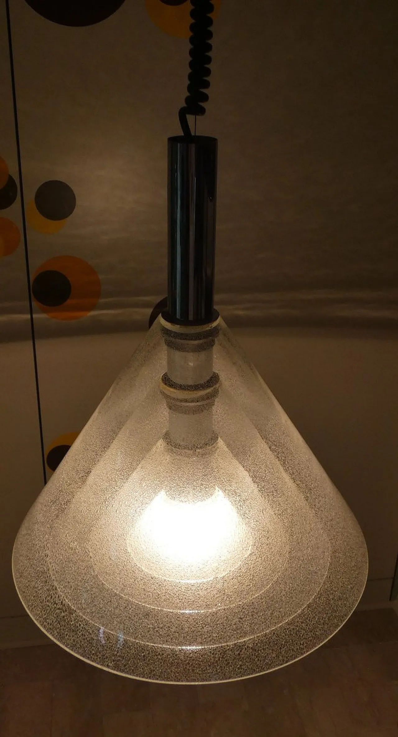 LS 174 Lampada a sospensione attribuita a Carlo Nason per Mazzega, 1970 9