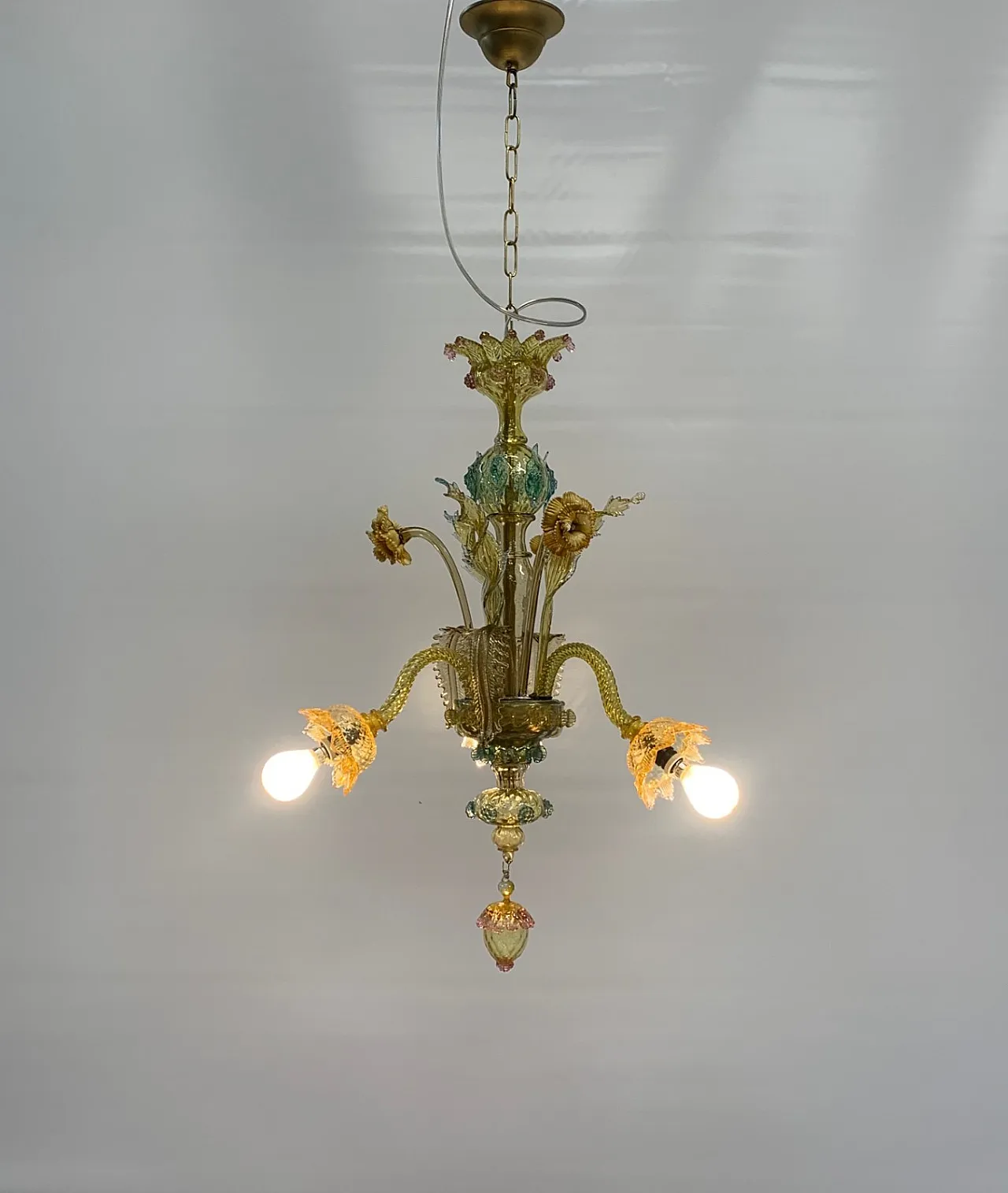 Lampadario in vetro di Murano, anni '40 7