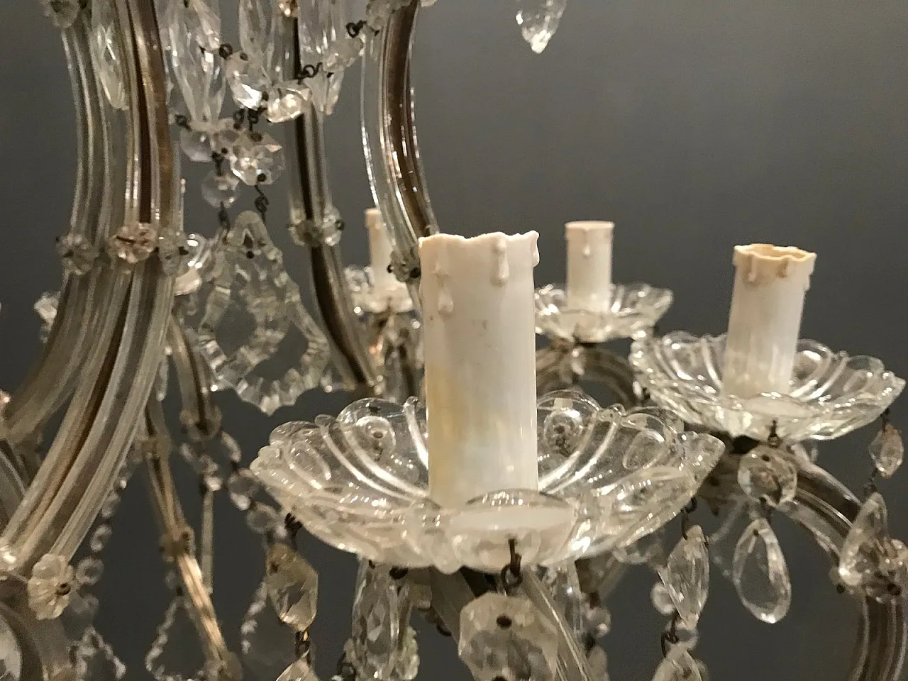 Large Murano crystal chandelier, 1950s 3