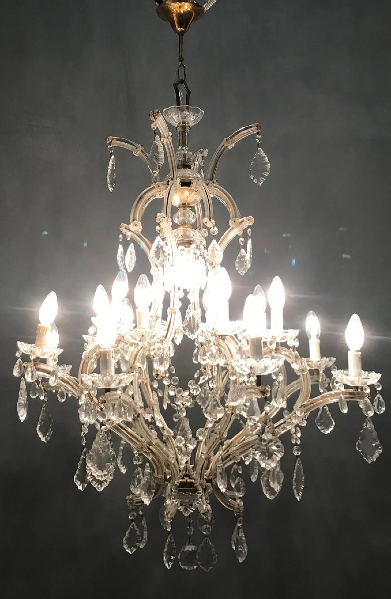 Large Murano crystal chandelier, 1950s 5