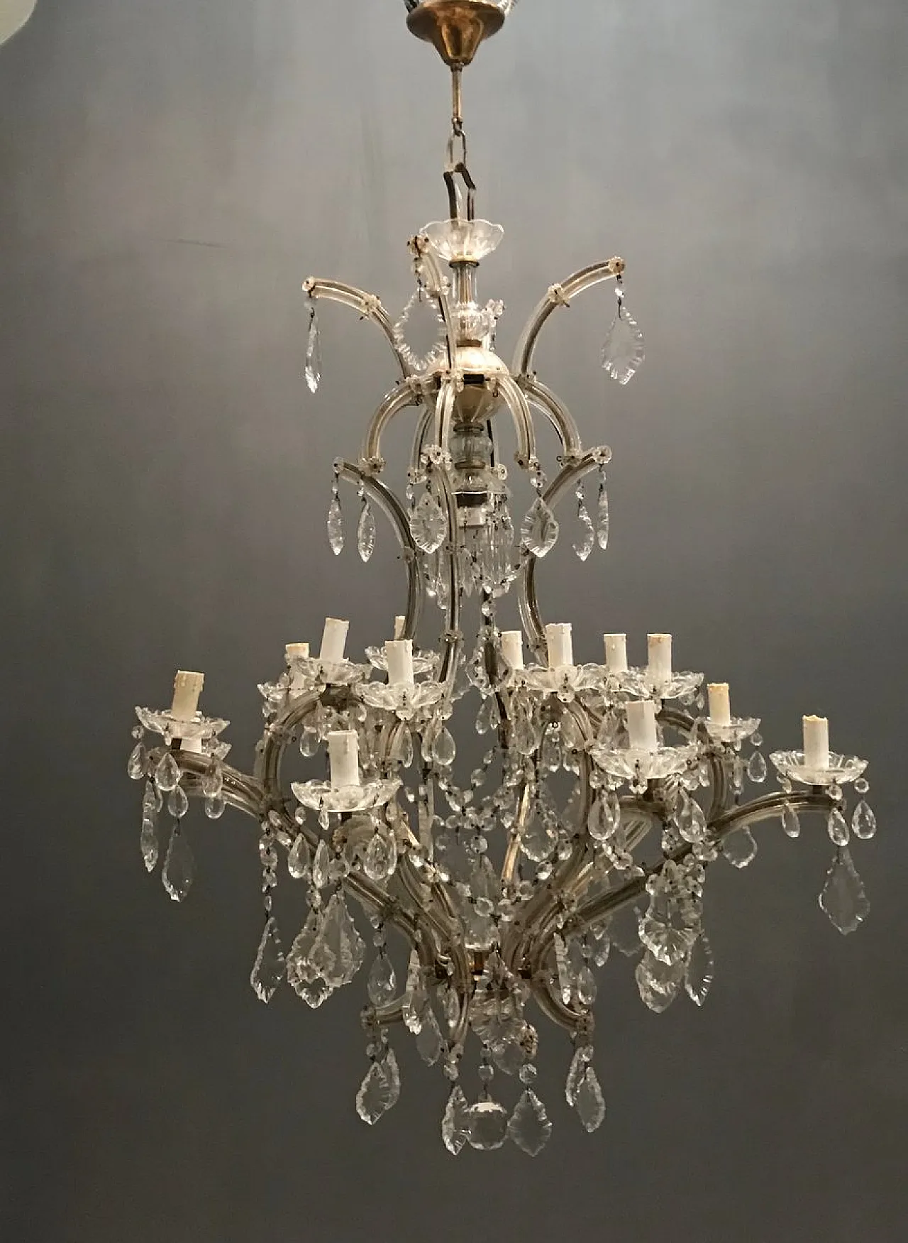 Large Murano crystal chandelier, 1950s 6