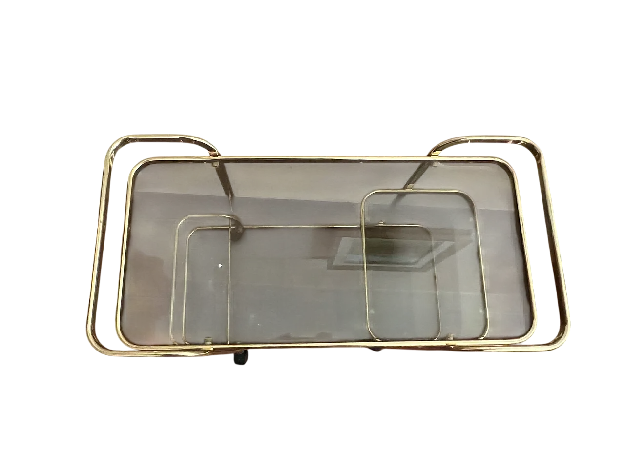 Brass and smoked glass food trolley, 1980s 5