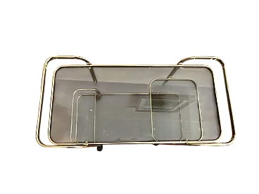 Brass and smoked glass food trolley, 1980s