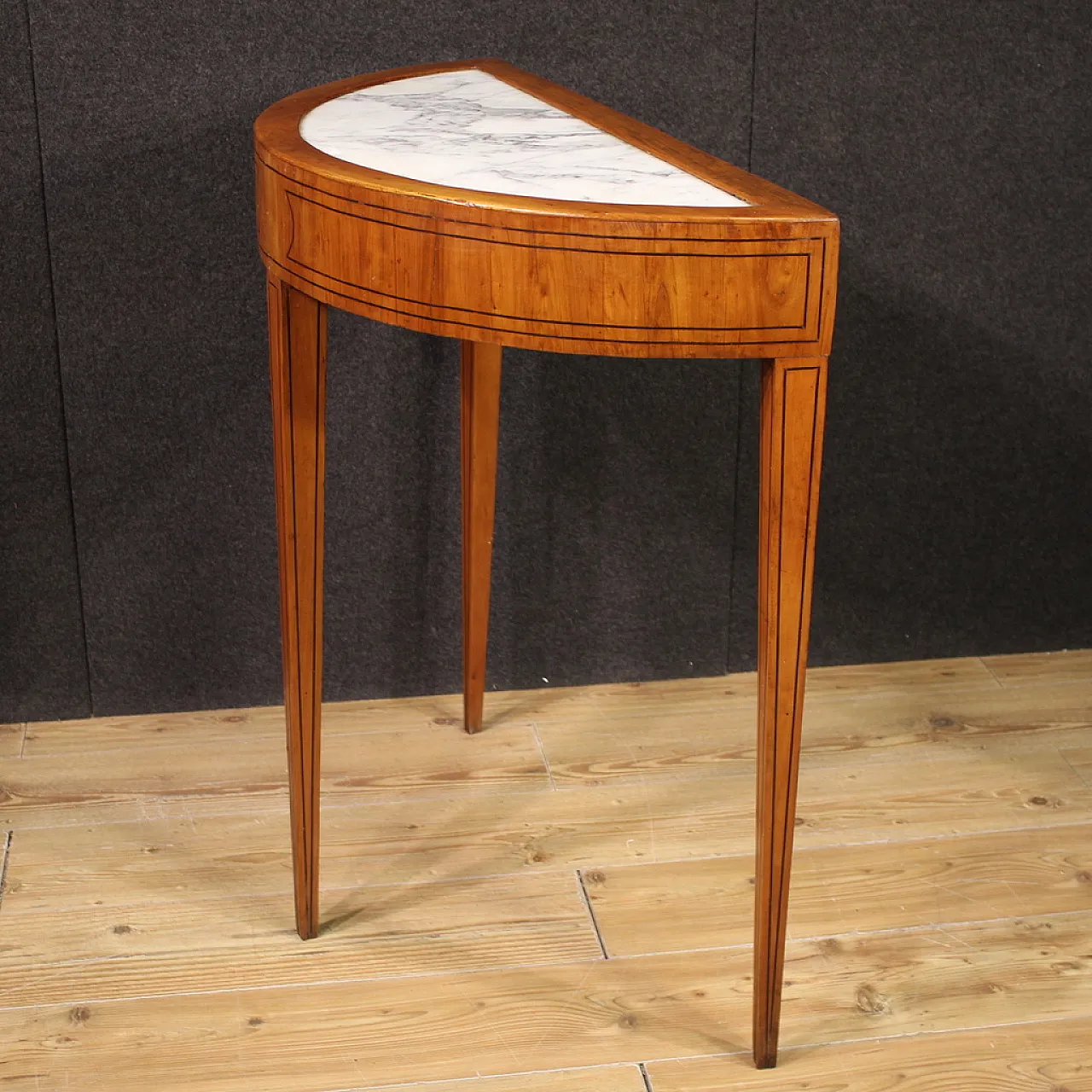 Console italiana a mezzaluna in stile Luigi XVI, '900 4