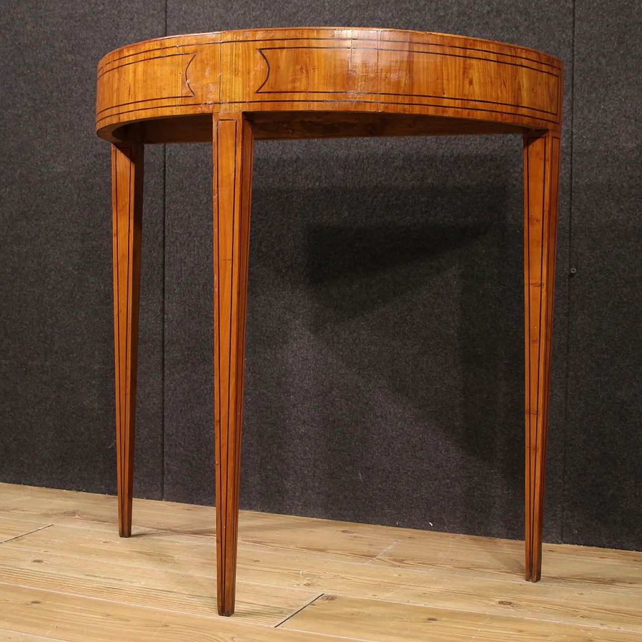 Console italiana a mezzaluna in stile Luigi XVI, '900 12