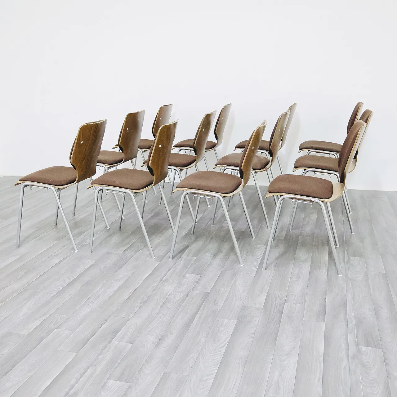 12 office chairs by Carlo Ratti, 1970s 1