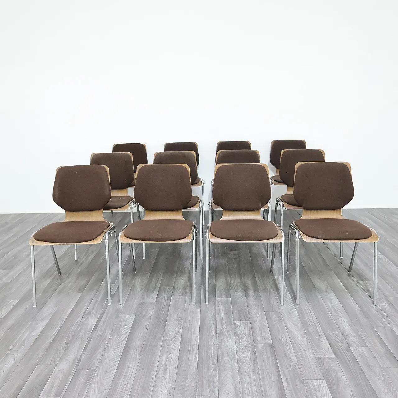 12 office chairs by Carlo Ratti, 1970s 3