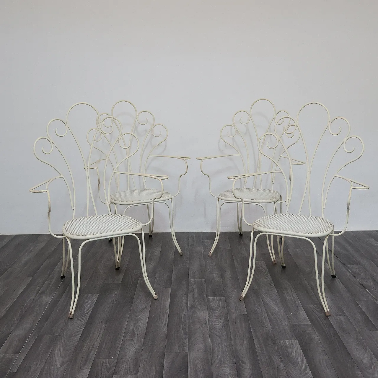 4 garden chairs by Lio Carminati, 1950s 10