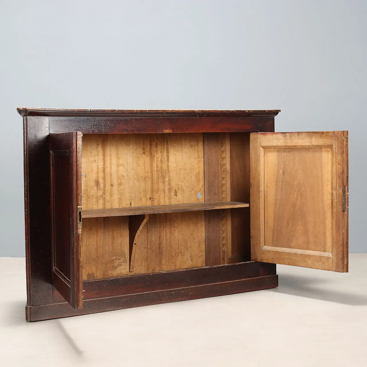 Credenza arrotondata in noce e pioppo, metà '800 3