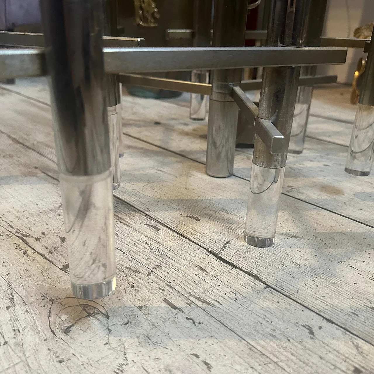 Lampadario in metallo e plexiglass di Gaetano Sciolari, anni '70 6