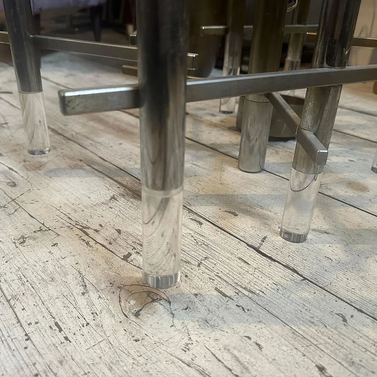 Lampadario in metallo e plexiglass di Gaetano Sciolari, anni '70 8