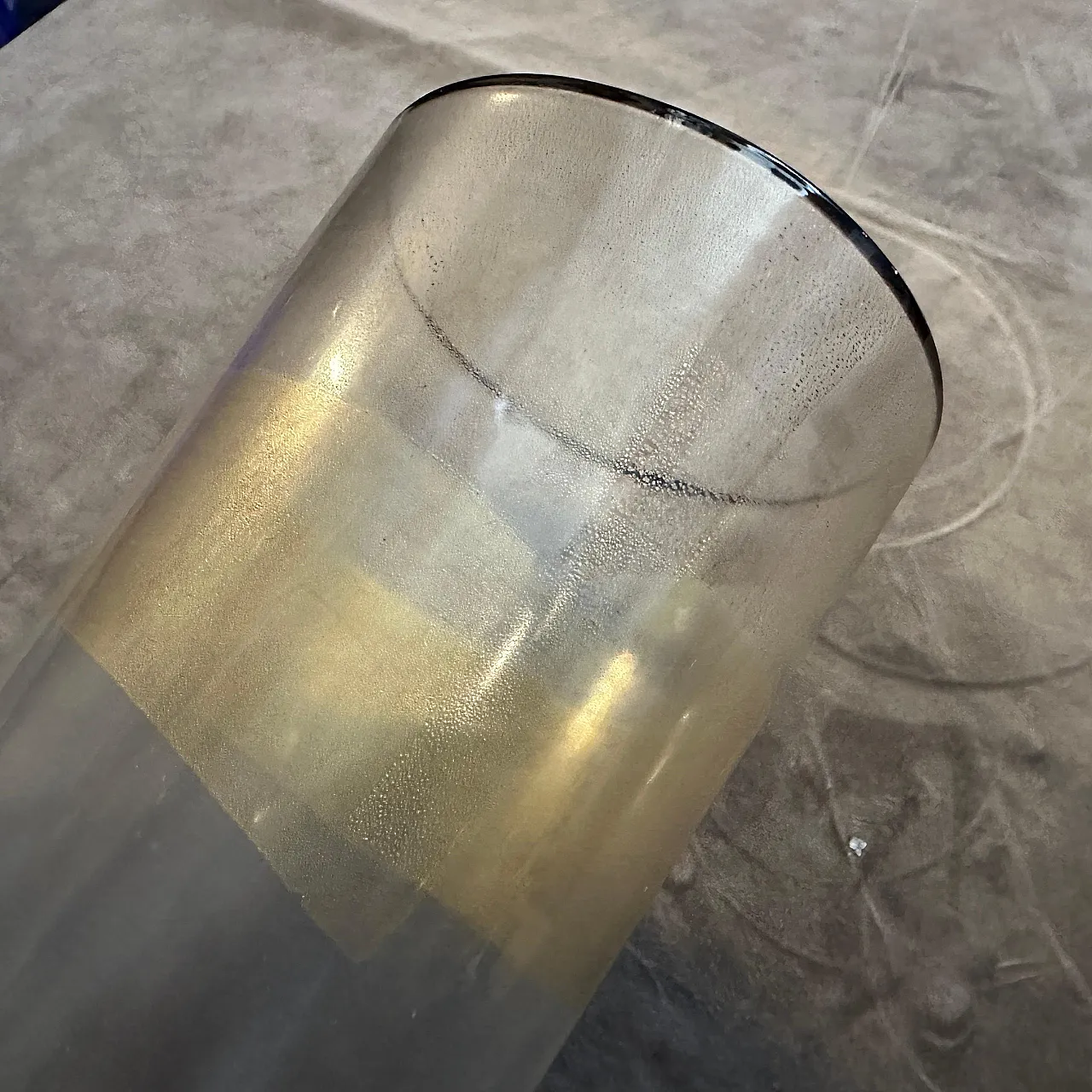 Vaso moderno in vetro trasparente nero e oro di Murano, anni '70 4