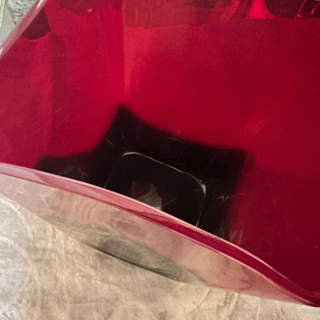 Modern red and black Murano glass vase by Carlo Moretti, 1980s 5