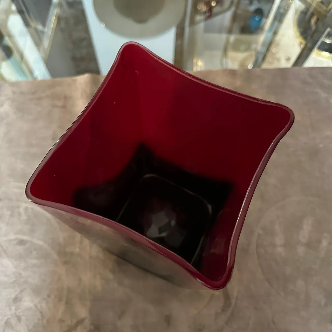 Modern red and black Murano glass vase by Carlo Moretti, 1980s 6